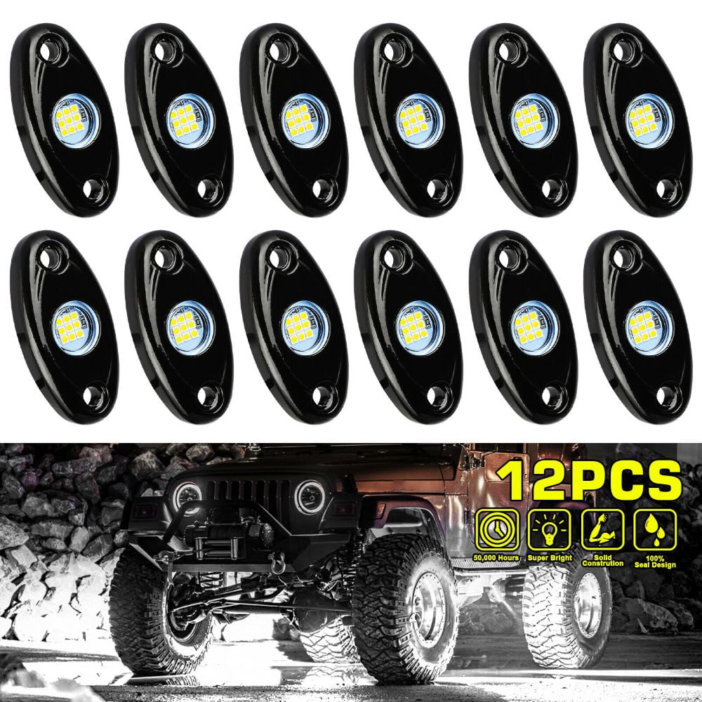 GZYF 9W Red LED Rock Light 12Pcs Jeep Offroad Truck Under Body Trail Rig Light Lamp 