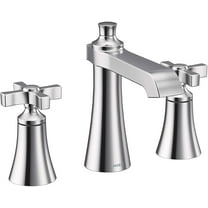 Moen TS6985 Flara Two-Handle 8 in. Widespread Cross Handle Bathroom Faucet Trim Kit, Valve Required, Chrome Transitional Chrome