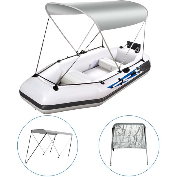 ABORON Bimini Top Boat Cover Adjustable Boat Canopy Aluminum Support