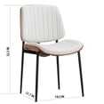 thumbnail image 6 of Faux Leather Dining Chairs, Retro Dining Chair with Black Metal Legs, Upholstered Dining Chairs, Accent Desk Chair for Dining Room, Kitchen, Vanity, Living Room(White,Set of 6), 6 of 8