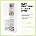 thumbnail image 4 of AENKYO 72.5" Tall Storage Cabinet with Adjustable Shelves & Drawer, Stylish Cabinet for Home, White, 4 of 10