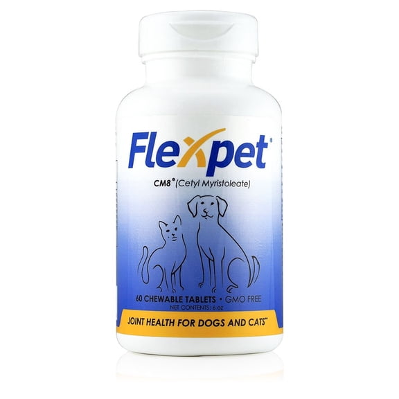 Flexpet with CM8 - Regular Strength - 60 Count - Joint Health Supplement for Dogs and Cats