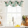 thumbnail image 4 of Tie Up Valances for Windows, Boho Spring Floral Adjustable Valance Curtains Window Treatment for Living Room, Retro Flowers Plants Patchwork Grid Green Rod Pocket Kitchen Curtains 42x18 Inch, 4 of 9