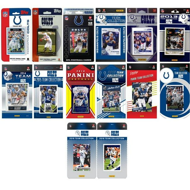 C&I Collectables COLTS1418TS NFL Indianapolis Colts 14 Different Licensed Trading Card Team Sets
