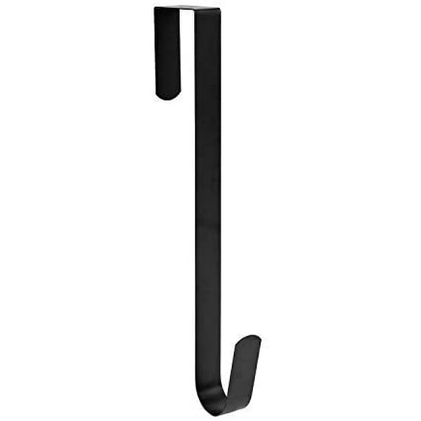 15" Wreath Hanger for Front Door Metal Over The Door Single Hook, Black