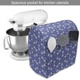thumbnail image 2 of Indigo Stand Mixer Cover, Oriental Design with Flower Leaves Rectangular Shaped Image, Kitchen Appliance Organizer Bag Cover with Pockets, 5 Quarts, Dark Blue Sky Blue, by Ambesonne, 2 of 4