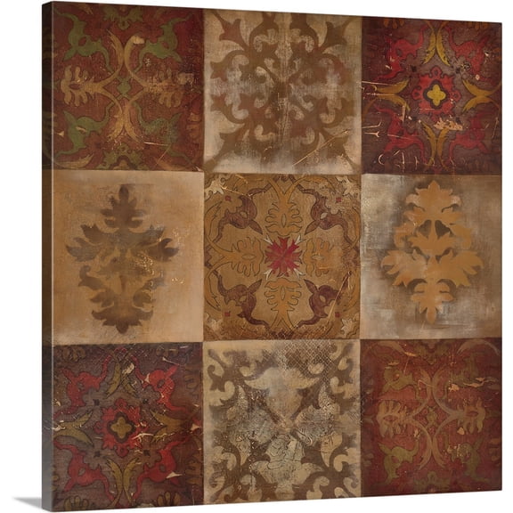 Great BIG Canvas | "Barcelona Tiles I" Canvas Wall Art - 30x30