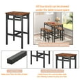 thumbnail image 5 of Dining Table Set for 4 People, 5 Piece Bar Table Set, Vintage Rectangular Counter Height Bar Table with 4 Chairs, Breakfast Bistro Set, Dining Stool Bar Chairs with Black Metal Legs, B1394, 5 of 8
