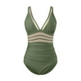 thumbnail image 4 of RUTAYY Women's One Piece Swimsuits Solid Color Bikini Shirred Tank Breathable Comfortable Vintage Athletic Swimwear, 4 of 4