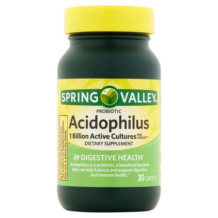 Spring Valley Acidophilus Probiotic Caplets, 5 mg, 30 (Best Probiotic For Bv)