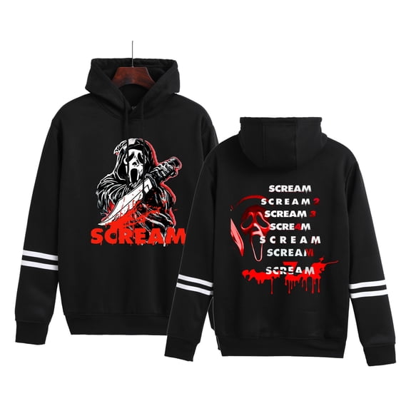 Azikbd Scream 7 Merch Ghostface Movie Hooded Unisex Bagless Pullover Winter Fashion Sweatshirts Hooded Top