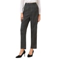 thumbnail image 4 of Pantalón Houndstooth para Mujeres INSPIRE CHIC para un Look Profesional y Elegante en la Oficina Talla L Gris Oscuro, 4 of 5