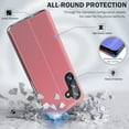 thumbnail image 5 of Phone Case for Samsung Galaxy A54 5G Case, Smart Clear View Window Luxury Slim Mirror for Galaxy A54 Case with Kickstand, Leather Hard PC Flip Shockproof Protective Cover Samsung A54 Case, Pink, 5 of 14