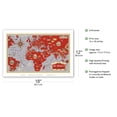 thumbnail image 2 of Planisphere World Route Map - France - Réseau Aérien Mondial - Vintage Airline Travel Poster by Lucien Boucher c.1930s - Master Art Print (Unframed) 12in x 18in, 2 of 4