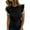 Black, variant on Women Slim Fit Puff Sleeve Casual Knit Tops Ruffle Sweater Vest Tanks