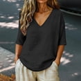thumbnail image 4 of Cotton Linen Tops For Women，Linen Tunic Tops Linen Blouses Linen Blouses For Women Cotton Linen Shirts For Women Business Casual Outfits Lightweight Linen Blouses Cotton Blouses For Women, 4 of 7