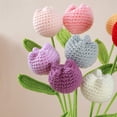 thumbnail image 4 of AYktou Crochet Flowers-Hand Made Crochet Tulips Flowers,Knitting Crochet Flower Bouquet,Artificial Flowers for Mother's Day,Valentine's Day,Birthday,Graduation,Anniversaries,Christmas,2PCS, 4 of 11