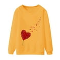 thumbnail image 4 of Yellow Womens Tops Women's Fashionable Round Neck Casual Valentine's Day Love Printed Long Sleeved Top Sweatshirt Fall Outfits for Women 2025, 4 of 4