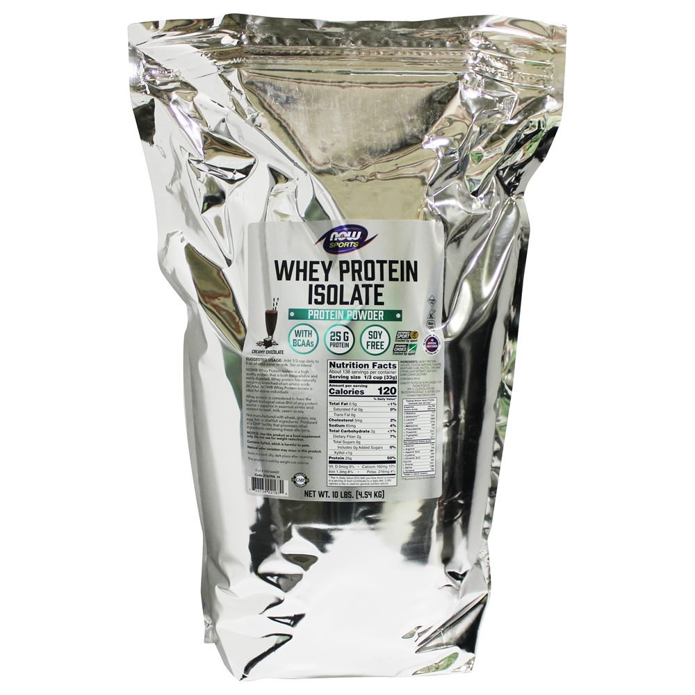 NOW Foods NOW Sports Whey Protein Isolate Creamy Chocolate 10 lbs