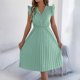 thumbnail image 2 of Vestido de Verano Casual de Mujer con Cuello en V Cintura Plegada sin Mangas Medias de Ternera Encaje Vestido de Verano para Mujeres, 2 of 9
