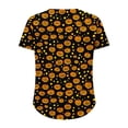 thumbnail image 4 of VKOYWKM Halloween Print Shirts for Women Plus Size Pumpkin Print Crew Neck Short Sleeve T-Shirts Loose Fit Comfy Fall Halloween T Shirts, 4 of 5