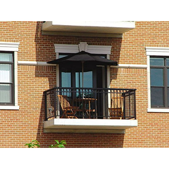 Off-The-Wall Brella Sunbrella Half Umbrella, 7.5'-Width, Walnut