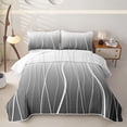 thumbnail image 2 of jejeloiu Abstract Geometric Striped Quilt Full For Boys,Gray Abstract Lines Full Bedspread Sets For Kids,3 Pieces, 2 of 7