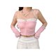thumbnail image 5 of VISgogo Blusas de verano para mujer, con tirantes finos, decoración de dobladillo de encaje, camisa casual elástica sin mangas VISgogo moda, 5 of 9