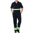 thumbnail image 3 of Toptie Men's Reflective Coverall Enhanced Visibility Coverall, Short Sleeve Length Regular-Black-2XL Regular, 3 of 6