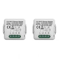 2X Tuya Wifi Smart Dimmer Switch Module 10A Support 2 Way Control 1 Gang Compatible for Home Smart Life App