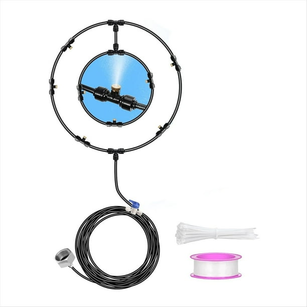 Kit Nebulización Ventilador para Patio Exterior, Nebulizadores Agua para Enfriar Enfriamiento Nebulización Ventilador Exterior Línea Nebulización 26,3 Pies