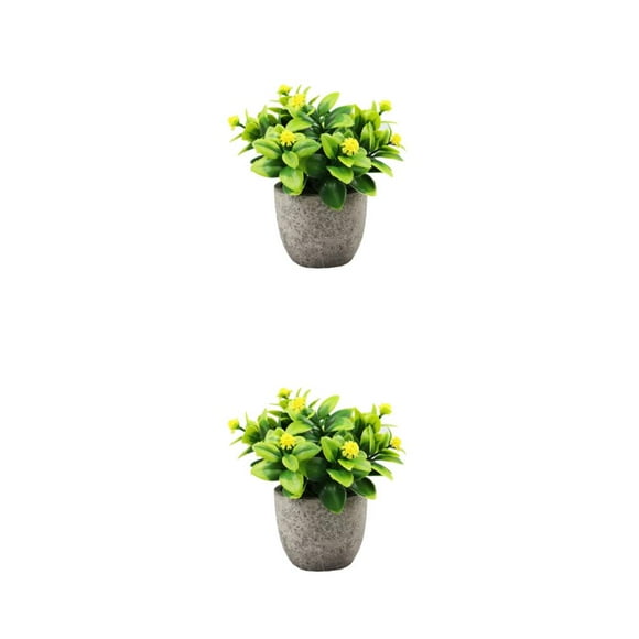 fastboy Long-lasting Durability Potted Faux Jade Plant For Years Of Green Low newyellowbabysbreath 2Set