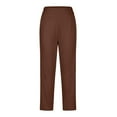 thumbnail image 6 of Comdrip Women's Pants, Pants for Women High Waisted Crop Work Pants Summer Casual Slacks Yoga Dress Pant Wide Leg Pants Woman Brown L, 6 of 7