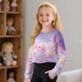 thumbnail image 5 of Xixirimido Axolotl Colorful Galaxy Girls Casual T-Shirts Long Sleeve Pullover Crop Tops 3D Graphic Crew Neck Cropped Sweatshirts for Spring Fall for 7-8 Years, 5 of 7
