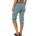 thumbnail image 3 of High Waist Ladies Overalls Casual Pants Cotton Linen Shorts Thin Loose Wide Leg Pants, 3 of 5