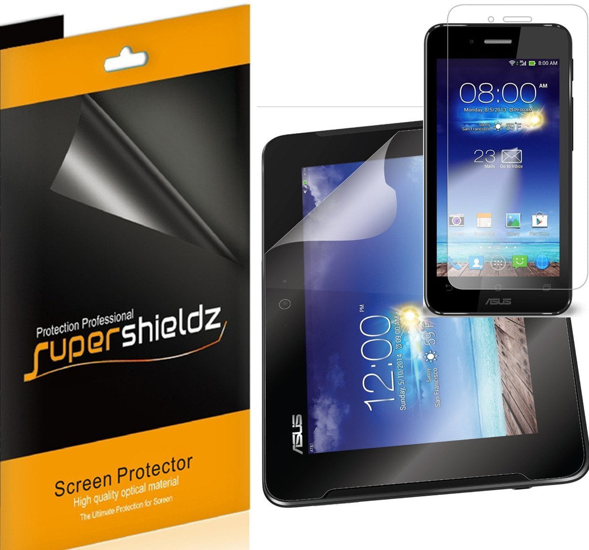 [3-Pack] Supershieldz for Asus Padfone X (Tablet + Phone) Screen Protector, Anti-Bubble High Definition (HD) Clear Shield