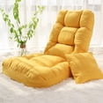 thumbnail image 1 of Foldable Floor Lazy Sofa with Pillow, Indoor Chaise Lounger with 5 Adjustable Positions, Adjustable Back Support, Video Gaming Chair for Home, Office, Reading, Watch,/Yellow a-One Size, 1 of 8