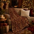 thumbnail image 3 of Vintage Acanthus Scroll Artwork Design autumn celebration Autumn Living, Warm Flannel Blanket for Living Room and Family Room, Festive autumn celebration Scene, Art Lovers autumn celebration Gift, 3 of 7