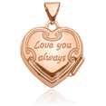 thumbnail image 3 of 14K Solid Rose Pink Gold Reversible Heart Personalized Photo Locket Necklace Picture Pendant Charm, 3 of 10