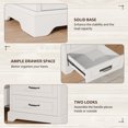 thumbnail image 2 of Farmhouse Nightstand Set of 2, 22 inch Side Table with Charging Station for Bedroom, 2PCS, White, 2 of 6
