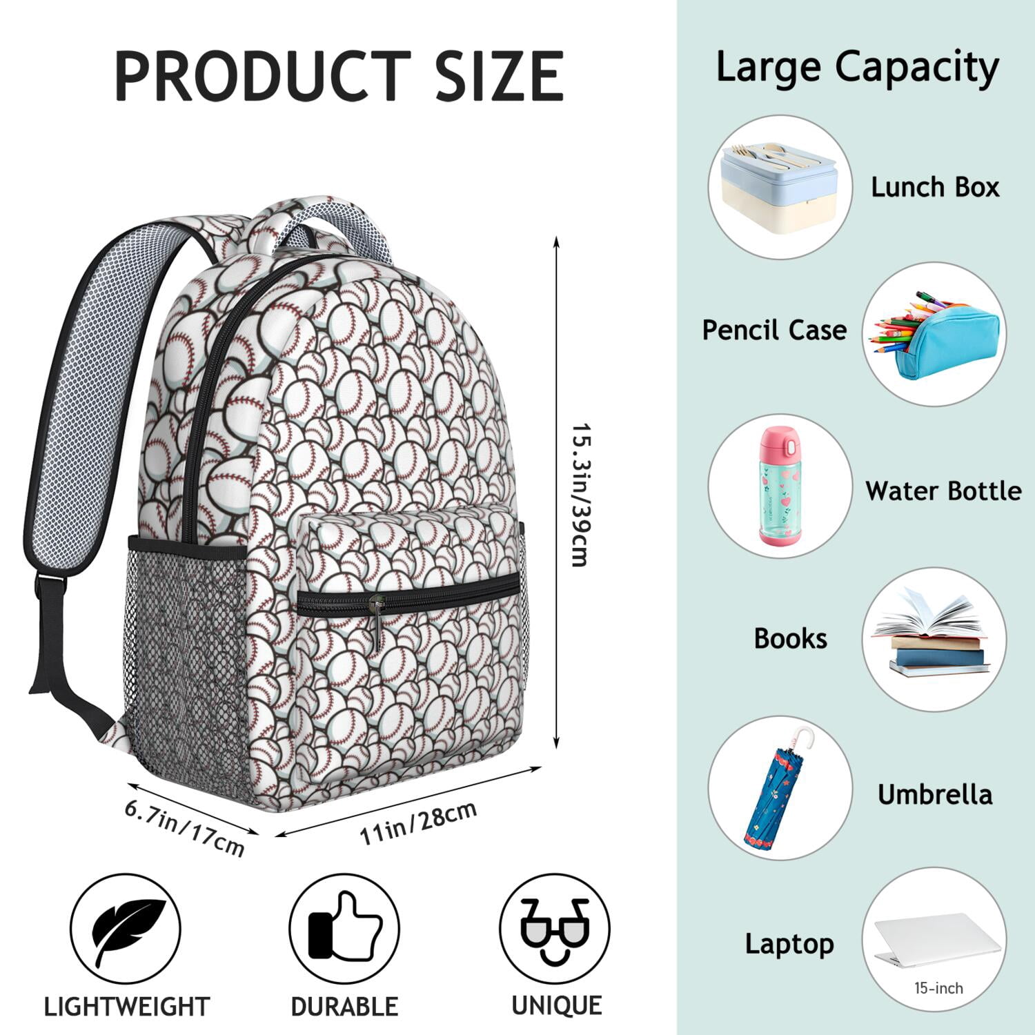 Player Approved Waterproof Backpack - Ergonomic Design for Baseball, Basketball, Soccer - Stylish & Durable Bookbag for Teens
