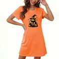 thumbnail image 2 of Meichang Halloween Dress for Women Nightgowns Pumpkin Print Sleepwear Sleep Shirt Crew Neck Short Sleeve Nightshirt Print Mini Sleepdress, 2 of 4