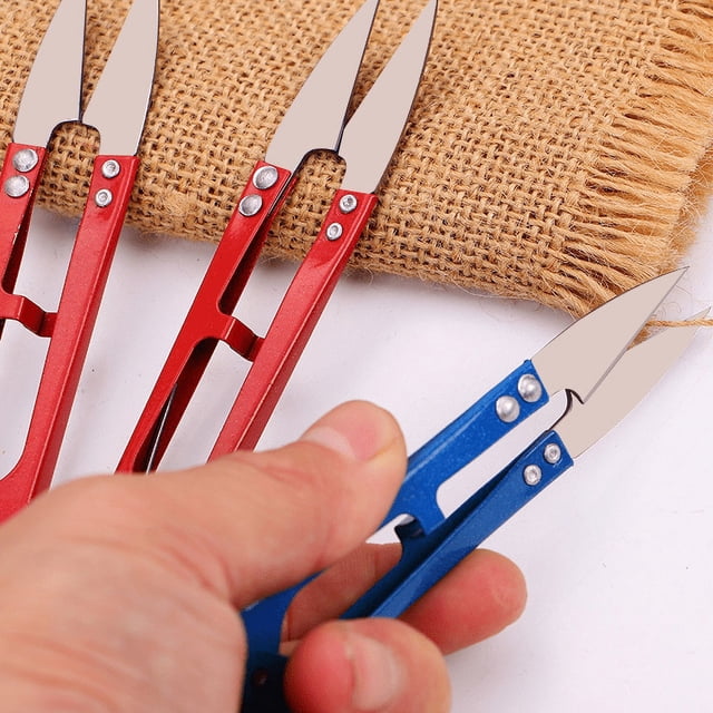 Tijeras de plástico con resorte en forma de U para hilo de punto de cruz Tijeras pequeñas de color