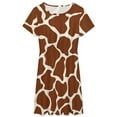 thumbnail image 3 of Giraffe Pattern Sundress Short Sleeve Dress Summer Women Clothes Dress for Women Dresses, 3 of 7