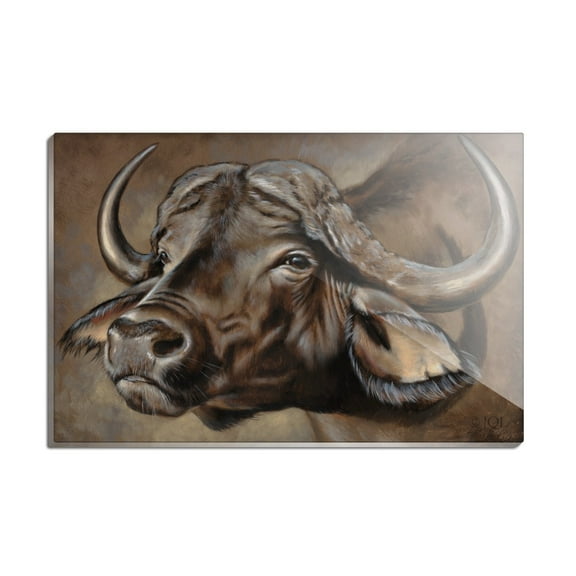 Cape African Buffalo Rectangle Acrylic Fridge Refrigerator Magnet