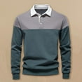 thumbnail image 3 of ZCFZJW Mens Preppy Sweatshirt Color Block Casual Long Sleeve Slim Fit Atheltic Golf Tees Shirt Lightweight Comfy Pullover Tops Autumn Sweatshirts With Collar Gray XXL, 3 of 10