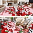 thumbnail image 5 of Valentines Area Rug 5x7 FT, Non Slip Bedroom Throw Carpet, Red Love Heart Botanical Gnomes Pink Washable Soft Floor Carpet Non-Shedding Rug for Dining Room Bedside Classroom Desk, 5 of 9