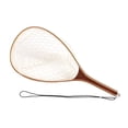 thumbnail image 3 of Graflsoa Compact Wooden Handle Fly Fishing Net with Rubber Mesh for Easy Catch and Release, Lightweight Design for Anglers (60cm Length, 38x27cm Hoop), 3 of 6