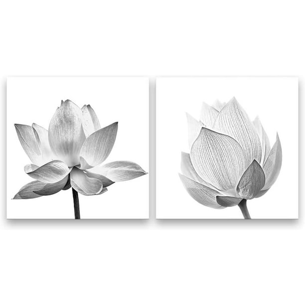 Wall26 2 Panel Canvas Wall Art Abstract Lotus Canvas Prints Painting