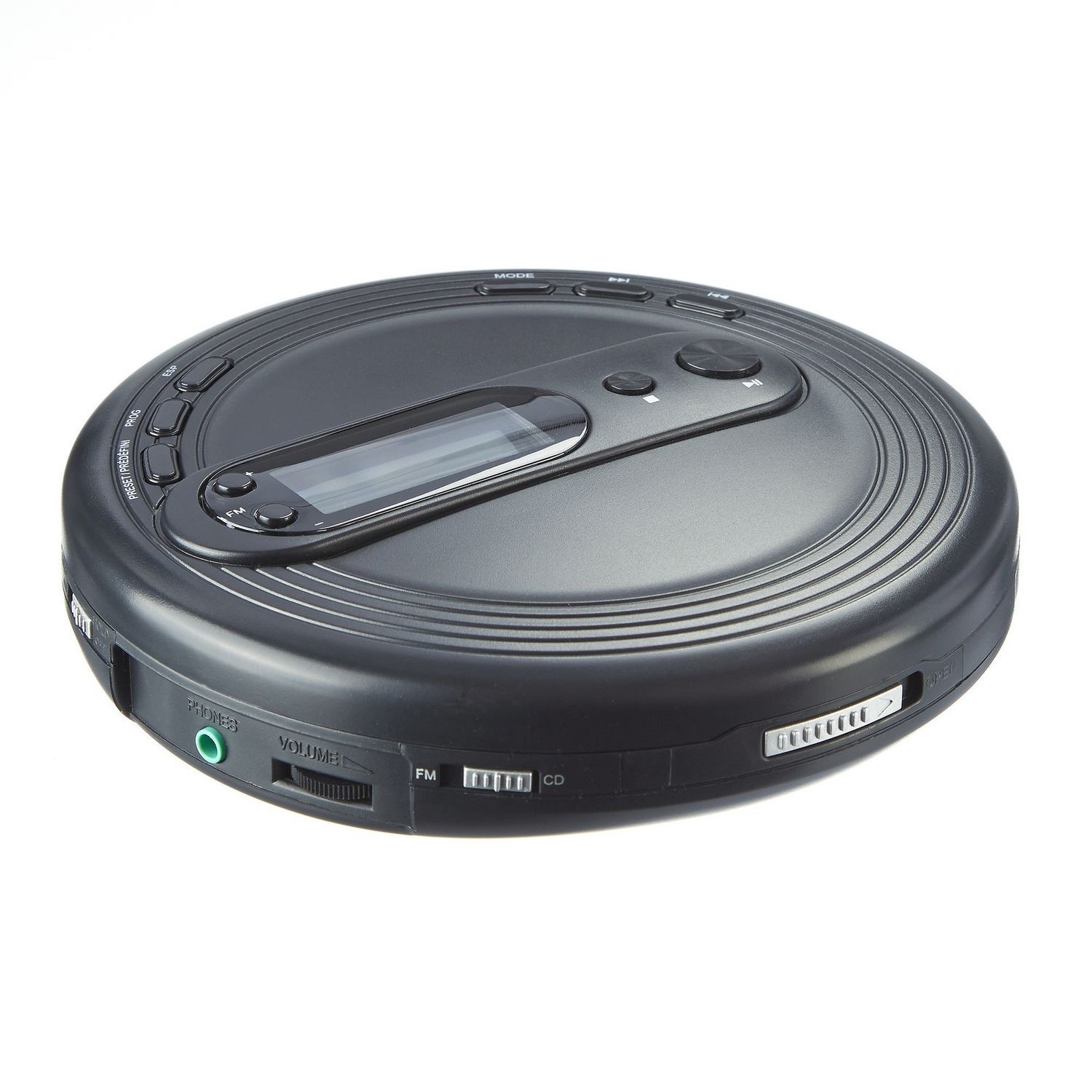 ONN Portable CD Player With FM Radio And Anti Skip Protection Black 